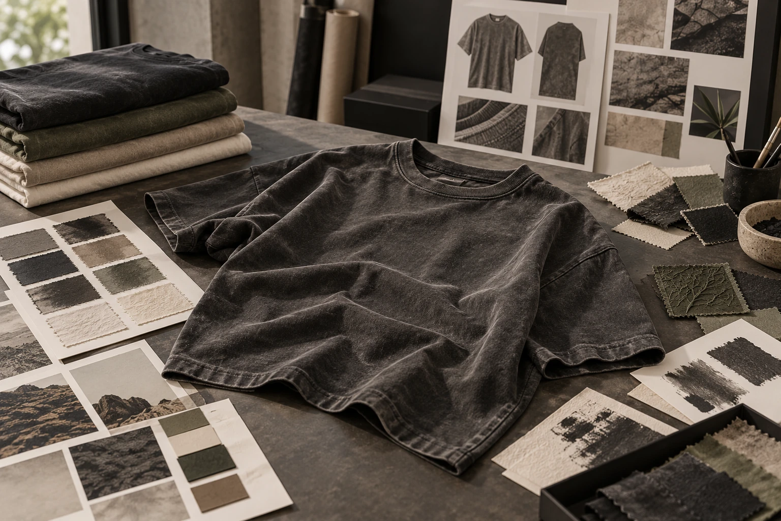 Garment washing and custom print finish development