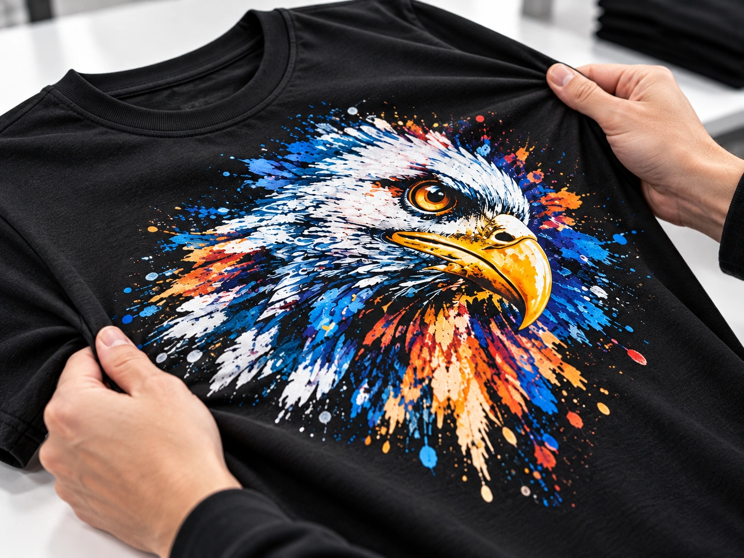 Quality inspection of a DTG printed T-shirt