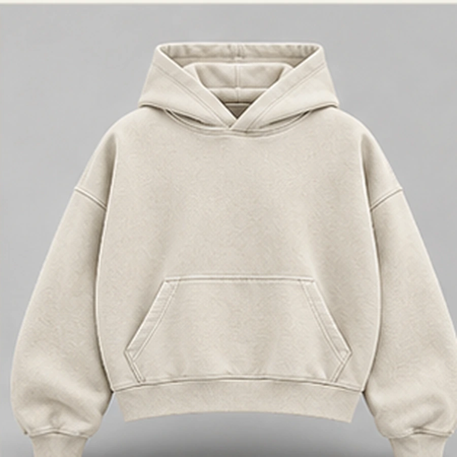 Boxy Cropped Hoodie, front product style reference