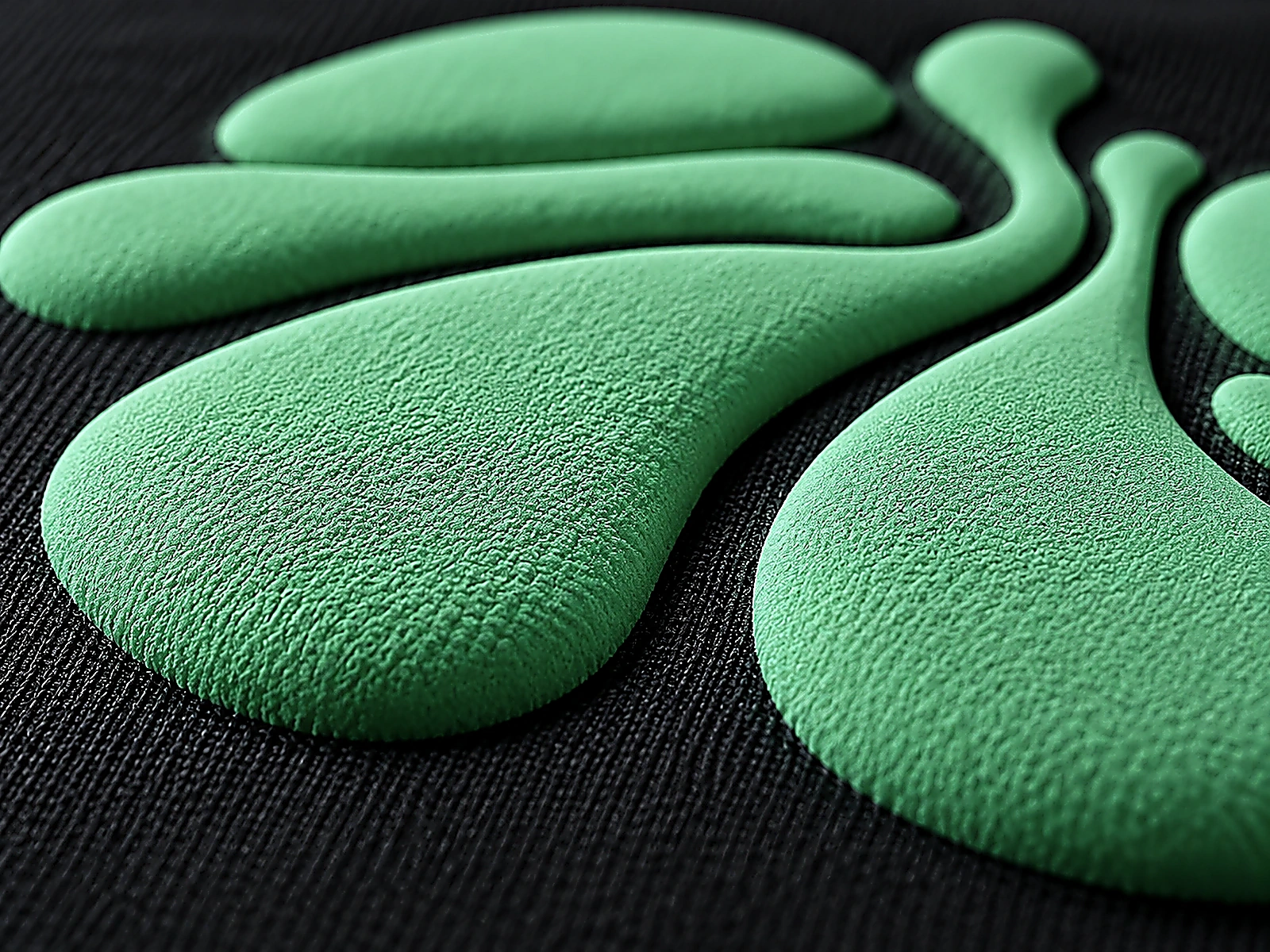 Raised puff-print surface prepared for inspection