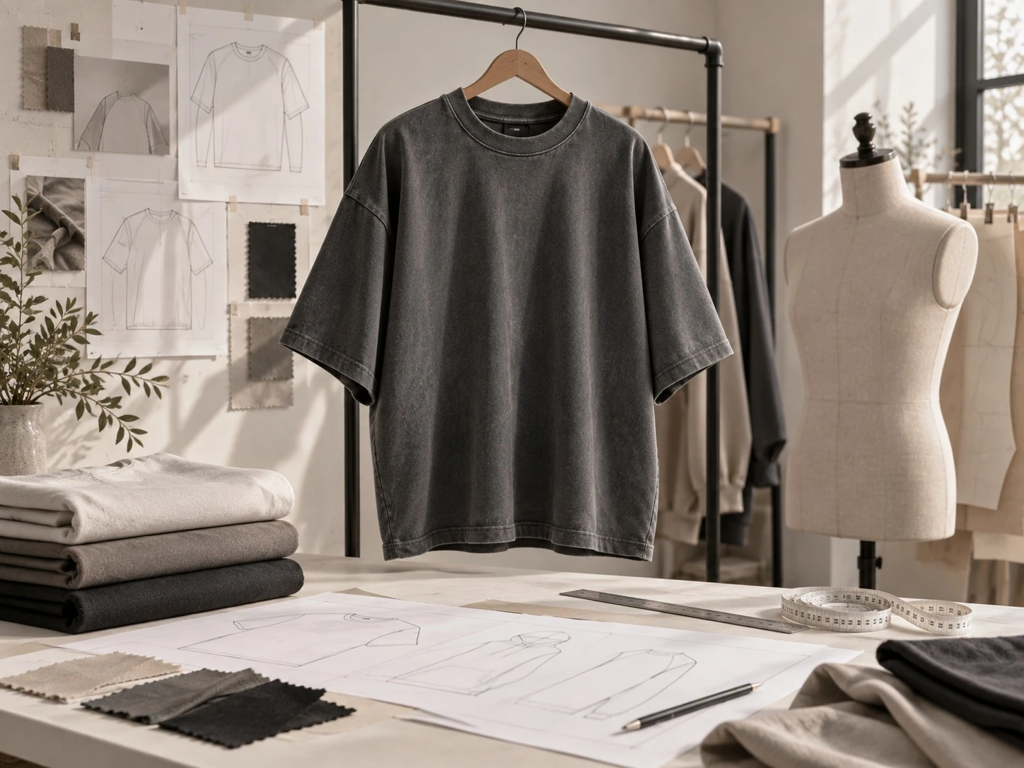 Oversized T-shirt silhouette and pattern development studio